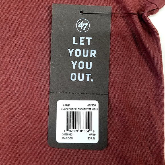 47' Brand Knockout Fieldhouse T-Shirt Sz L Men NWT - Picture 4 of 6